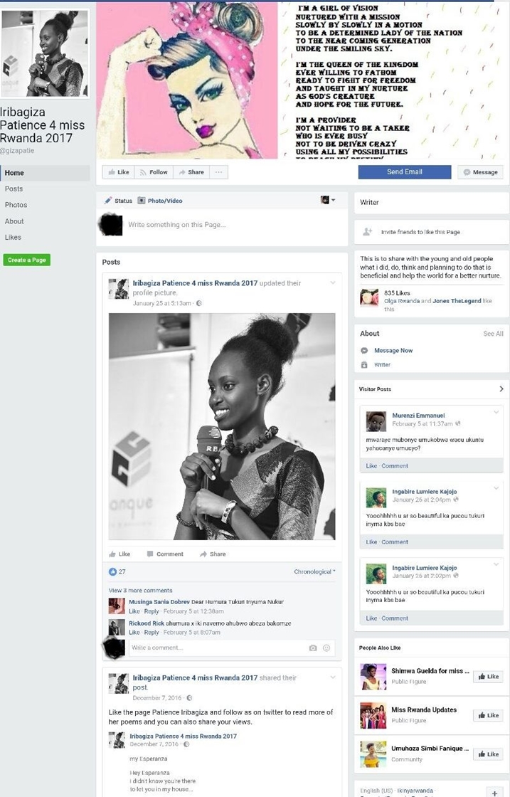 Page ya Iribagiza Patience.