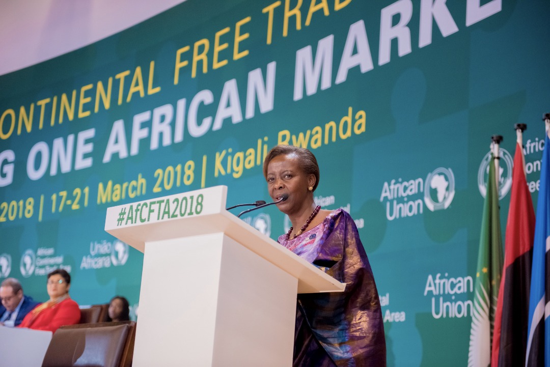Minisitiri Mushikiwabo atangiza iyi nama ya AfCTA