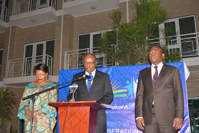 Ambasaderi Dr Habyalimana ageza ijambo ku bitabiriye uyu muhango