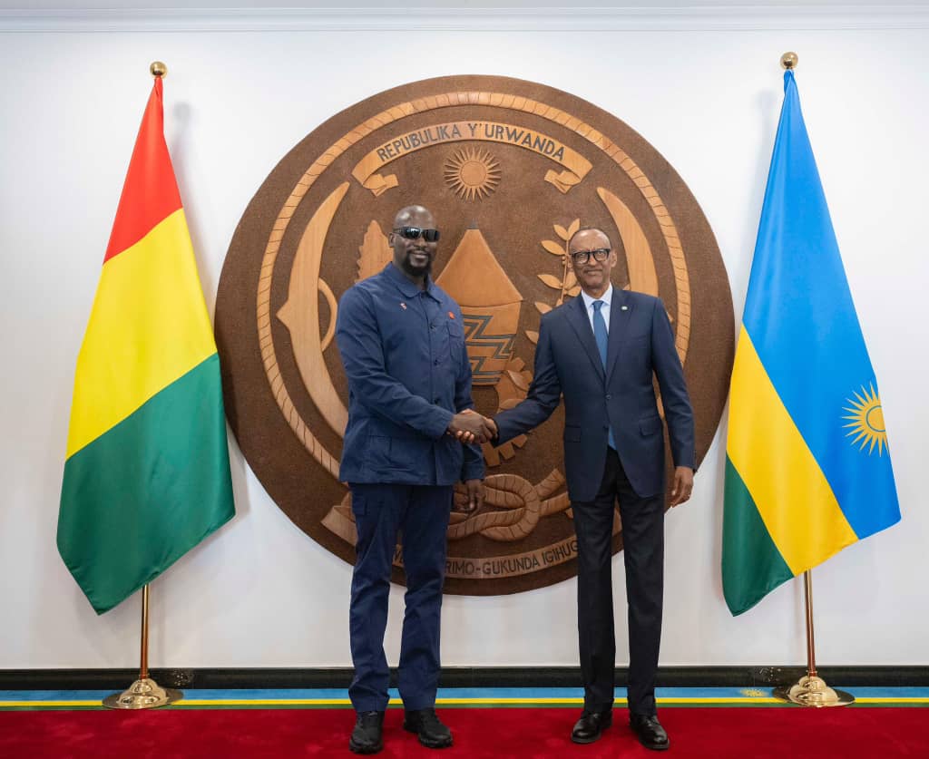 Perezida Kagame yabonaye na Mamadi Doumbouya wa Guinea 