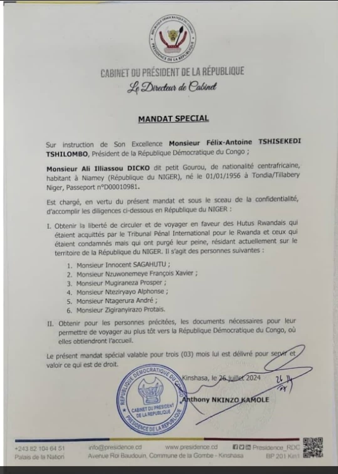 Iyi nyandiko ubuyoboi bwa DRC bwagaragaje ko ari ikinyoma