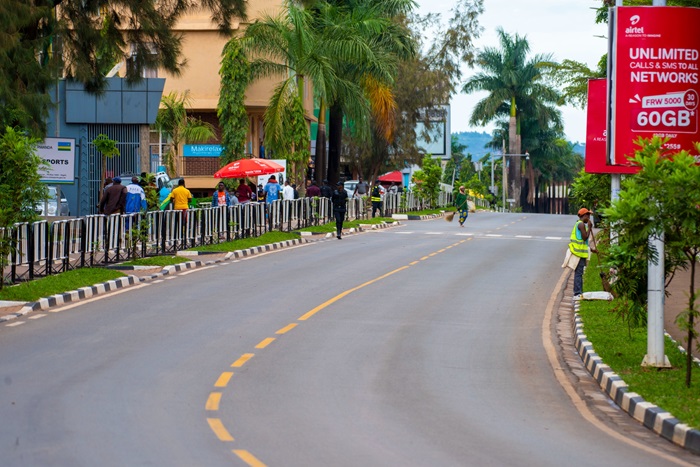 Umuhanda werekeza kuri Stade Amahoro mbere gato y'umukino