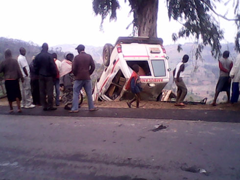 Yaguye ku muhanda munini uva muhanga ujya Kigali.