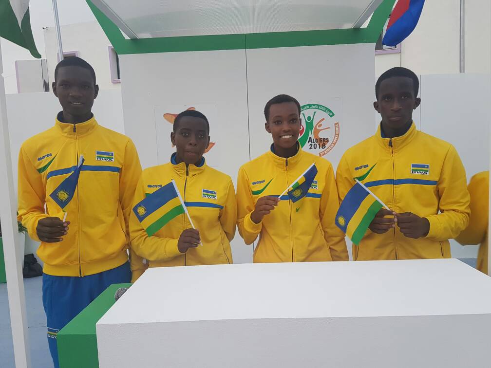 Bamwe mu bakinnyi b'u Rwanda ba Beach Volley bamaze kuhagera