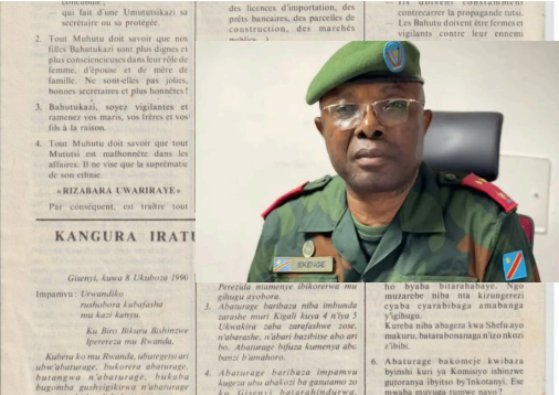 Gen. Sylvain Ekenge yasomye neza amategeko icumi y'Abahutu ni na yo yifashishije mu gukwirakwiza urwango ku Batutsi