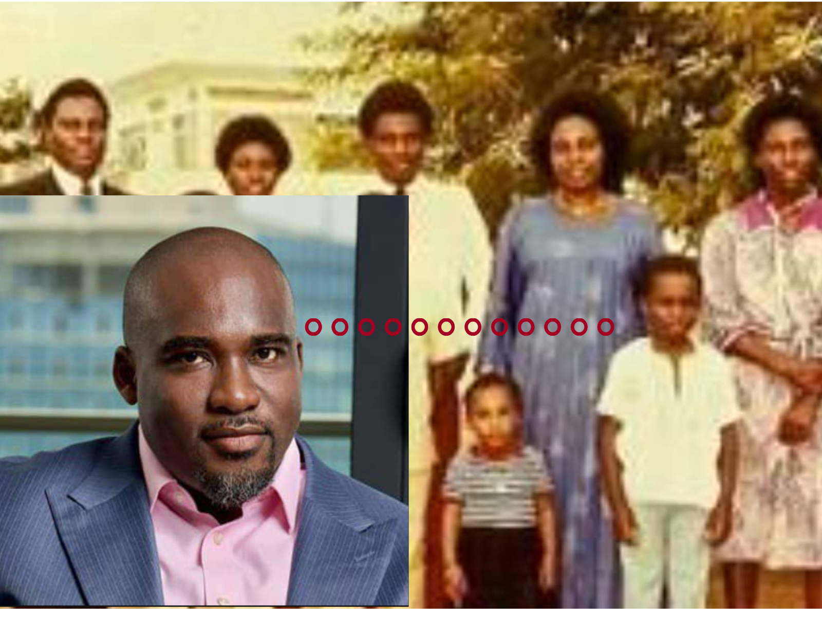Umuryango wa Juvenal Habyarimana(Inyuma), ifoto ya vuba ya Jean Luc Habyarimana(imbere)