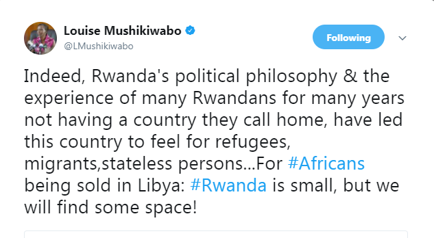 Ubutumwa Minisitiri Mushikiwabo yacishije ku rubuga rwa Twitter