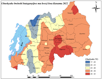 Ubushyuhe buzagera kuri dogere selisiyusi 32 muri uku kwezi