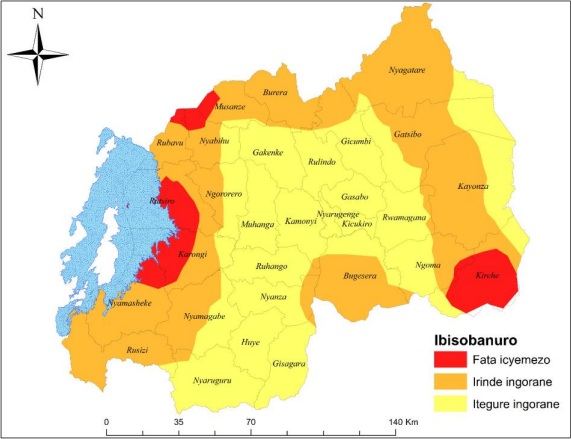 Ikarita igaragaza umuyaga uteganyijwe